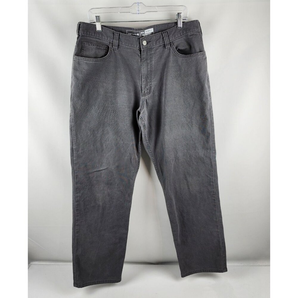 Carhartt Pants Mens 36x31 Gray Dungaree Rugged Flex Relaxed Fit 5-Pocket Work